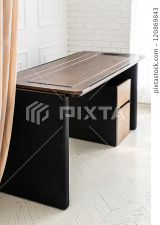 Director's office with large wooden table. Interior design 120869843