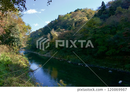 莊內川的紅葉風景 莊內川的紅葉風景 120869987