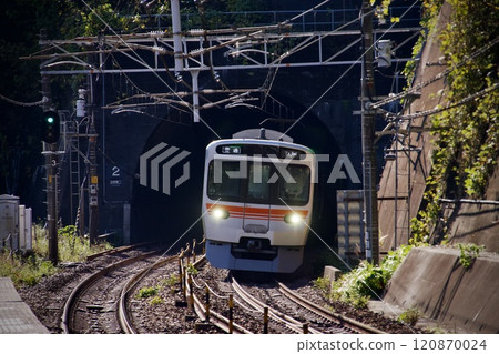 Chuo Line passing through a tunnel Chuo Line passing through a tunnel 120870024