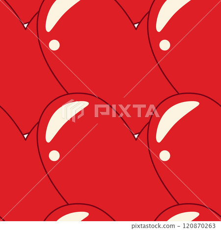 Abstract Hearts shaped Seamless Background Texture in trendy red St Valentines Day festive wallpaper 120870263