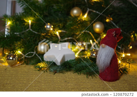 Christmas background with Santa doll 120870272