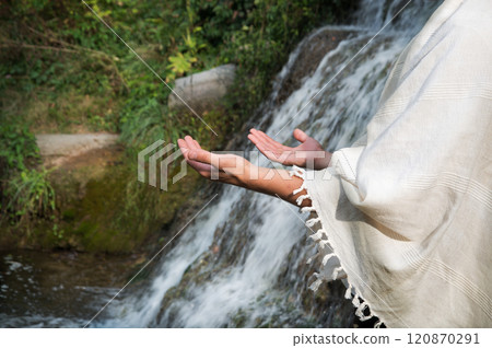 Praying man at the river Praying man at the river 120870291