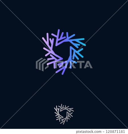 Abstract colorful circle Coral logo design made by outline style Abstract colorful circle Coral logo design made by outline style 120871181
