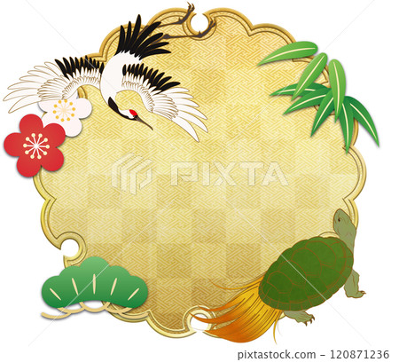 Golden snowflake and pine, bamboo and plum background material Golden snowflake and pine, bamboo and plum background material 120871236