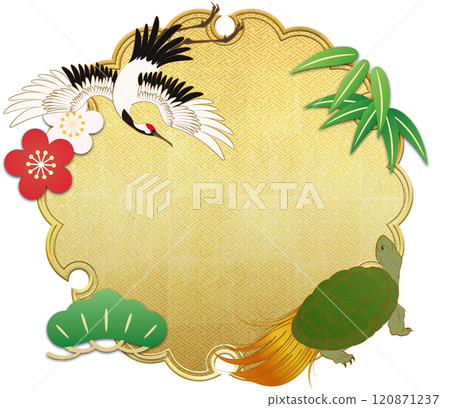 Golden snowflake and pine, bamboo and plum background material Golden snowflake and pine, bamboo and plum background material 120871237
