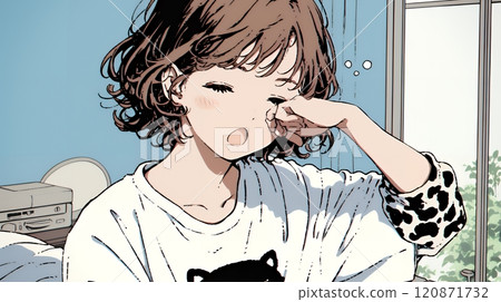 Young woman yawning 120871732