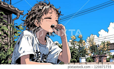 Young woman yawning 120871735