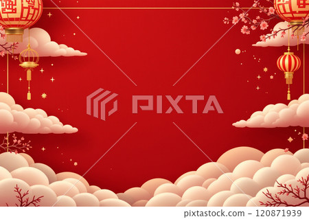 電商設計簡約農業新年主題素材背景,紅金主題背景 電商設計簡約農業新年主題素材背景,紅金主題背景 120871939