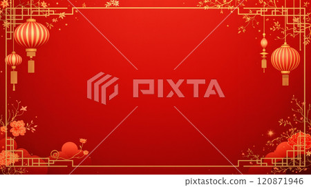 電商設計簡約農業新年主題素材背景,紅金主題背景 電商設計簡約農業新年主題素材背景,紅金主題背景 120871946