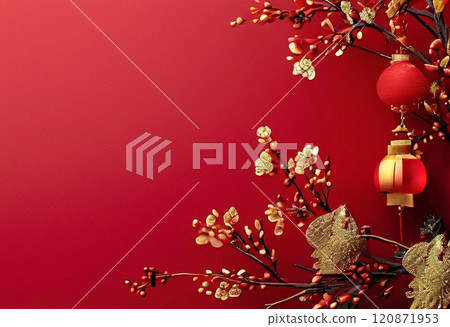 E-commerce design simple agricultural new year theme material background, red gold theme background E-commerce design simple agricultural new year theme material background, red gold theme background 120871953