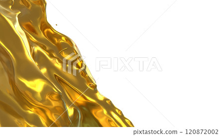 The Gold liquid splash png image 3d rendering. The Gold liquid splash png image 3d rendering. 120872002