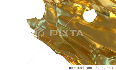 The Gold liquid splash png image 3d rendering. The Gold liquid splash png image 3d rendering. 120872004