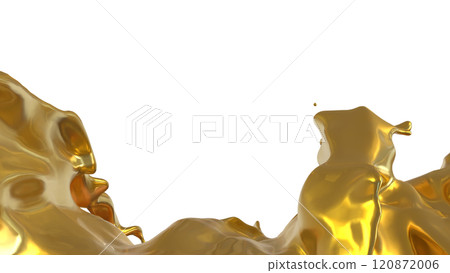 The Gold liquid splash png image 3d rendering. The Gold liquid splash png image 3d rendering. 120872006