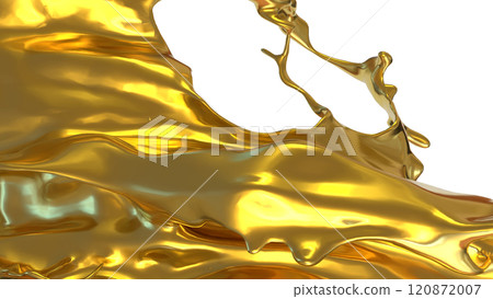 The Gold liquid splash png image 3d rendering. The Gold liquid splash png image 3d rendering. 120872007