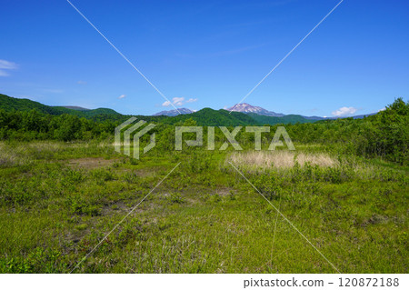 Asahidake (Daisetsu mountain range) seen from Bokyo Square Asahidake (Daisetsu mountain range) seen from Bokyo Square 120872188