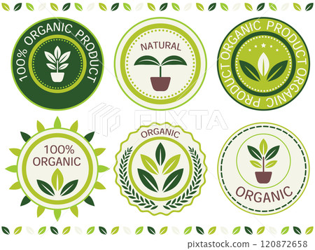 Set of 6 organic emblems 120872658