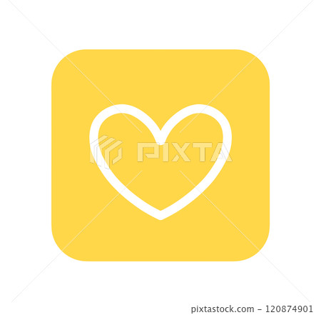 Simple yellow heart symbol Simple yellow heart symbol 120874901