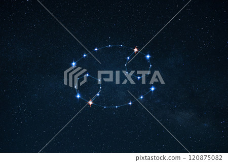 Zodiac sign cancer on the night starry sky with stars. Astrology, concept 120875082