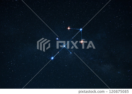Zodiac sign sagittarius on the night starry sky with stars. Astrology, concept 120875085