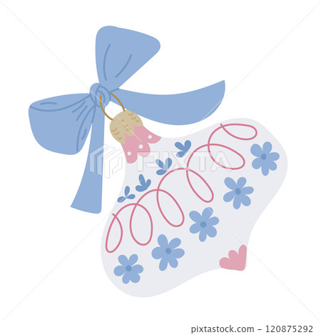 Delicate Christmas ornament with floral pattern 120875292