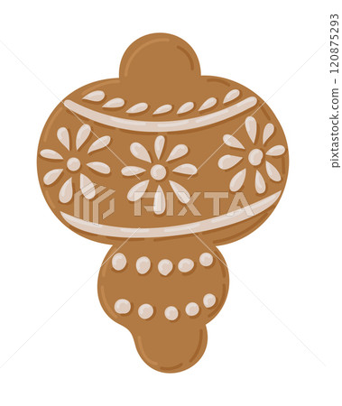 Christmas ornament cookie with white icing 120875293