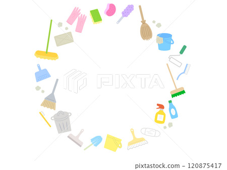 Cute cleaning tool circular frame 120875417