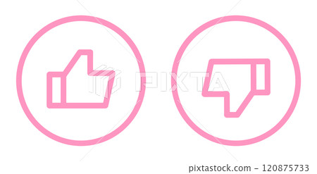Simple pink good and bad marks 120875733