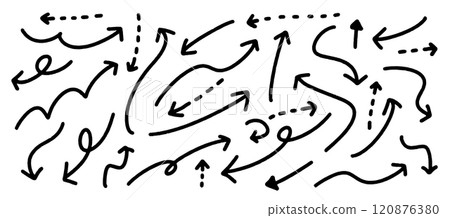 A set of cute hand-drawn arrows 120876380