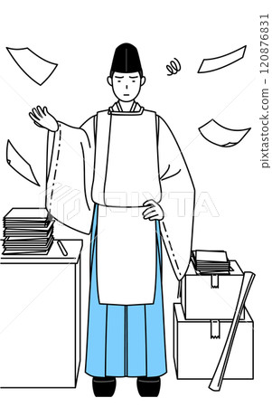 厭倦了未完成的事情的神社牧師，身穿烏賊和剪衣 120876831