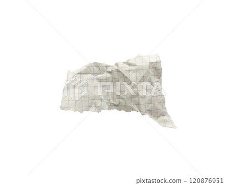Wrinkled or crumpled checkered white paper texture used as a white paper background texture in design 120876951