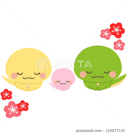 New Year's card material for the Year of the Snake: Two snakes bowing, no lines New Year's card material for the Year of the Snake: Two snakes bowing, no lines 120877135