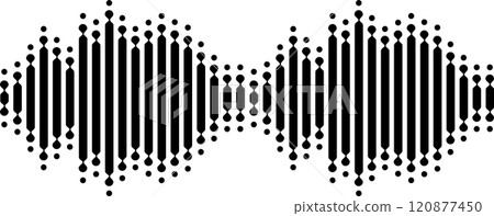 Black sound waves pulsating with energy, visualizing abstract music, radio signal frequency, and digital voice, forming a dynamic tune equalizer vector set against a clean white background Black sound waves pulsating with energy, visualizing abstract music, radio signal frequency, and digital voice, forming a dynamic tune equalizer vector set against a clean white background 120877450