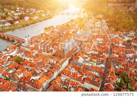 Aerial View of Heidelberg, travel concept, Germany Aerial View of Heidelberg, travel concept, Germany 120877575