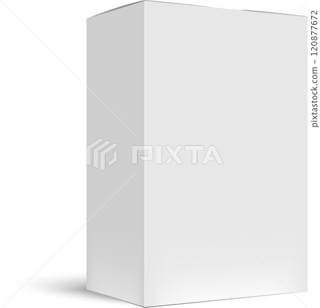 Realistic white cardboard box mockup casting a soft shadow on a clean white background, ideal for presenting packaging designs and enhancing brand visibility in marketing materials Realistic white cardboard box mockup casting a soft shadow on a clean white background, ideal for presenting packaging designs and enhancing brand visibility in marketing materials 120877672