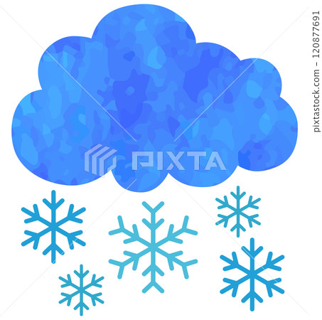 雪雲插畫氣象標誌向量素材 雪雲插畫氣象標誌向量素材 120877691