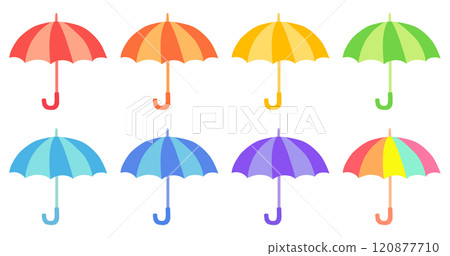 彩色雨傘插畫集向量素材 120877710