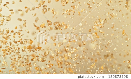 Freeze Motion of Oatmeal Flying in the Air. 120878398