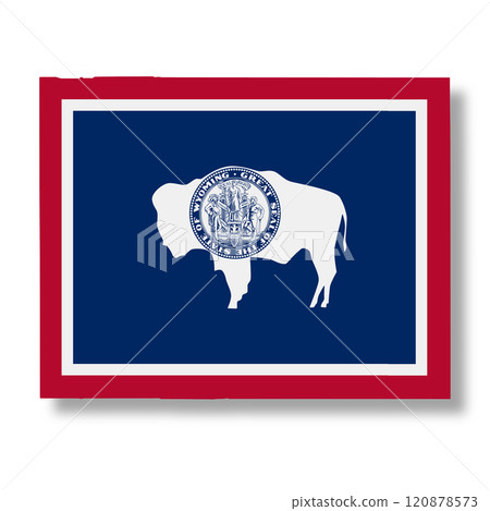 Wyoming State flag map Illustration 120878573