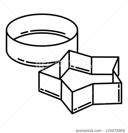 Illustration of cookie cutters. Stylized bakery object for cooking recipe and menu. 120878908