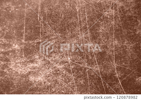 Artificial leather with brown scratches. Background with scratch surface texture. Color of the year 2025 Mocha Mousse. High quality photo. Artificial leather with brown scratches. Background with scratch surface texture. Color of the year 2025 Mocha Mousse. High quality photo. 120878982