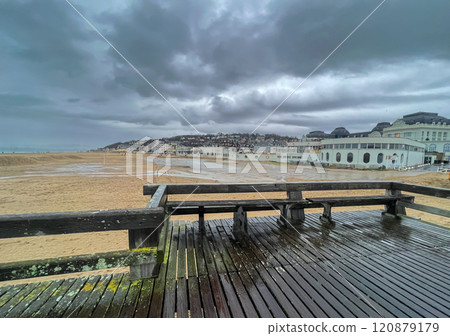Beach on the North Sea in Trouville Normandy, France on a winter day Beach on the North Sea in Trouville Normandy, France on a winter day 120879179