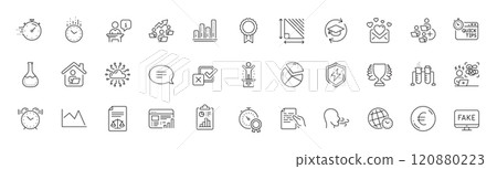 Pie chart, Euro money and Legal documents line icons. Pack of Continuing education, Breathing exercise, Cloud network icon. Timer, Alarm clock, Triangle area pictogram. Hold document. Vector 120880223