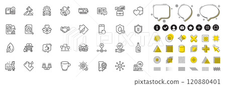 Set of Water drop, Podcast and Business portfolio line icons for web app. Design elements, Social media icons. Gas grill, Sconce light, Car service icons. Like, Blood, Handshake signs. Vector Set of Water drop, Podcast and Business portfolio line icons for web app. Design elements, Social media icons. Gas grill, Sconce light, Car service icons. Like, Blood, Handshake signs. Vector 120880401