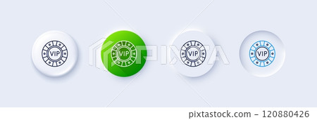 Vip poker chip line icon. Neumorphic, Green gradient, 3d pin buttons. Very important person casino sign. Member club privilege symbol. Line icons. Neumorphic buttons with outline signs. Vector Vip poker chip line icon. Neumorphic, Green gradient, 3d pin buttons. Very important person casino sign. Member club privilege symbol. Line icons. Neumorphic buttons with outline signs. Vector 120880426