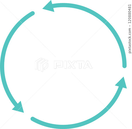 Light blue simple cycle diagram icon 120880481