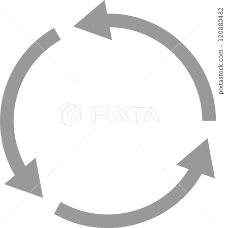 Grey simple cycle diagram icon 120880482