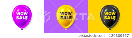 Birthday balloons 3d icons. Wow Sale tag. Special offer price sign. Advertising Discounts symbol. Wow sale text message. Party balloon banners with text. Birthday or sale ballon. Vector Birthday balloons 3d icons. Wow Sale tag. Special offer price sign. Advertising Discounts symbol. Wow sale text message. Party balloon banners with text. Birthday or sale ballon. Vector 120880567