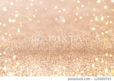 Abstract golden shiny blurred festive texture. Greeting card template 120880785