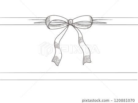 Line drawing set of ribbons. Hand drawn vector illustration. Vintage line art. Line drawing set of ribbons. Hand drawn vector illustration. Vintage line art. 120881070