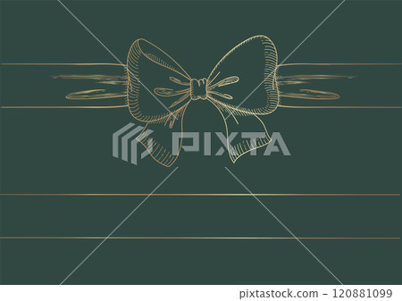 Line drawing set of ribbons. Hand drawn vector illustration. Vintage line art. golden color Line drawing set of ribbons. Hand drawn vector illustration. Vintage line art. golden color 120881099